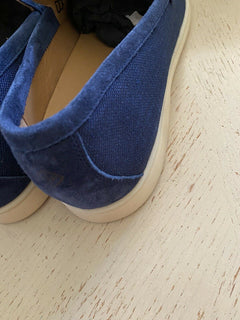 Neue 750 $ Loro Piana Herren Canvas/Suedy Loafers Schuhe Blau 13 US/46 Eu Italien
