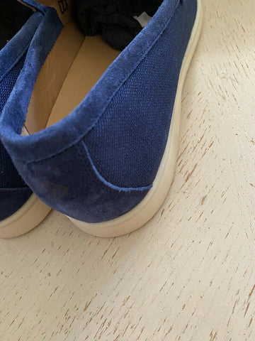 New $750 Loro Piana Men’s Canvas/Suedy Loafers Shoes Blue 13 US/46 Eu Italy