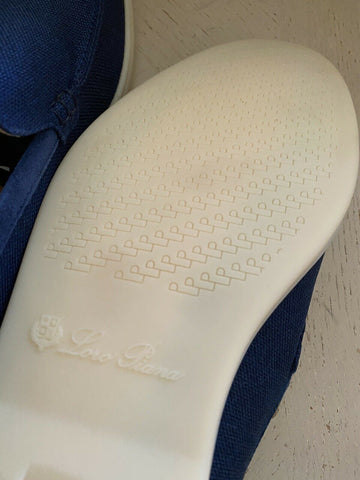 New $750 Loro Piana Men’s Canvas/Suedy Loafers Shoes Blue 13 US/46 Eu Italy