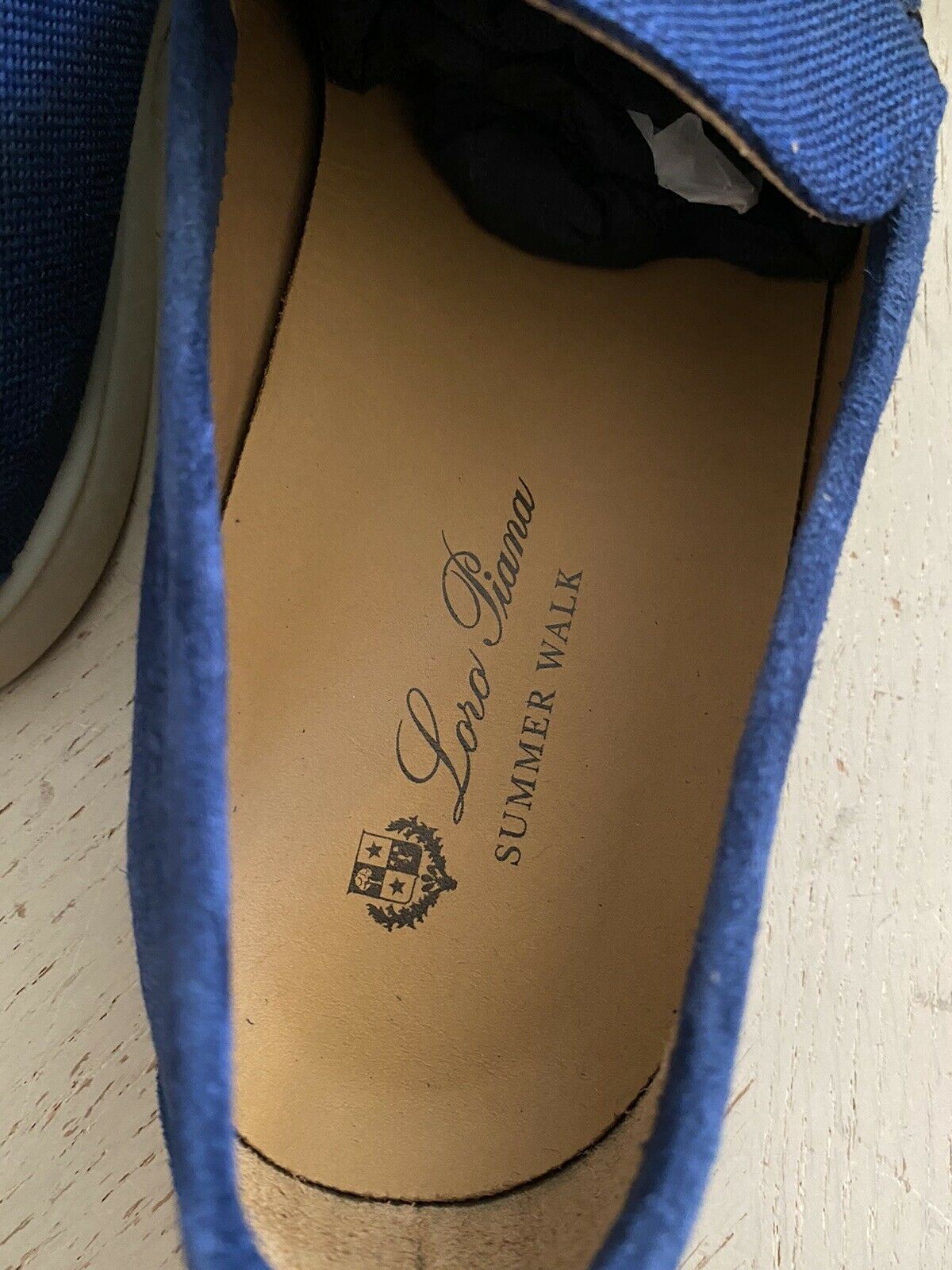 New $750 Loro Piana Men’s Canvas/Suedy Loafers Shoes Blue 13 US/46 Eu Italy