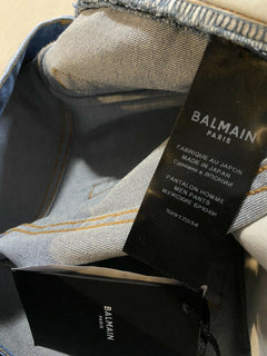 Neu mit Etikett: 995 $ Balmain Herren Distressed Side Tope Jeans Blau 40 (gemessen 42)