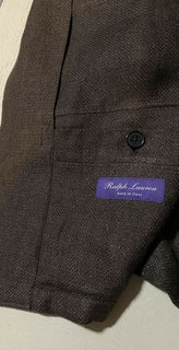 Neu mit Etikett: 1495 $ Ralph Lauren Purple Label Herren Snowdon Fischgrätenjacke Braun 44 US