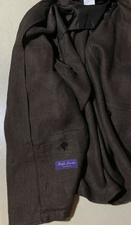 Neu mit Etikett: 1495 $ Ralph Lauren Purple Label Herren Snowdon Fischgrätenjacke Braun 44 US