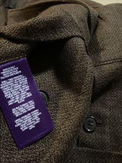 Neu mit Etikett: 1495 $ Ralph Lauren Purple Label Herren Snowdon Fischgrätenjacke Braun 44 US