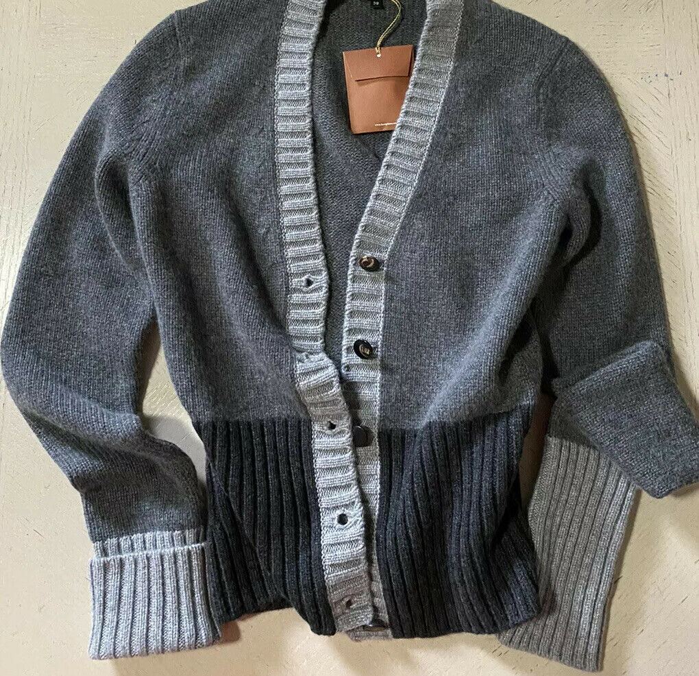 New $1825 Loro Piana Women Wall Street Cashmere Cardigan Sweater DK Gray 40/6