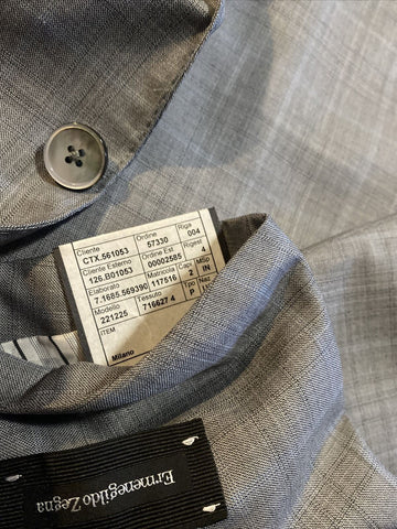 New $3495 Ermenegildo Zegna Trofeo 600 Suit Gray 42L US/52L Eu Italy