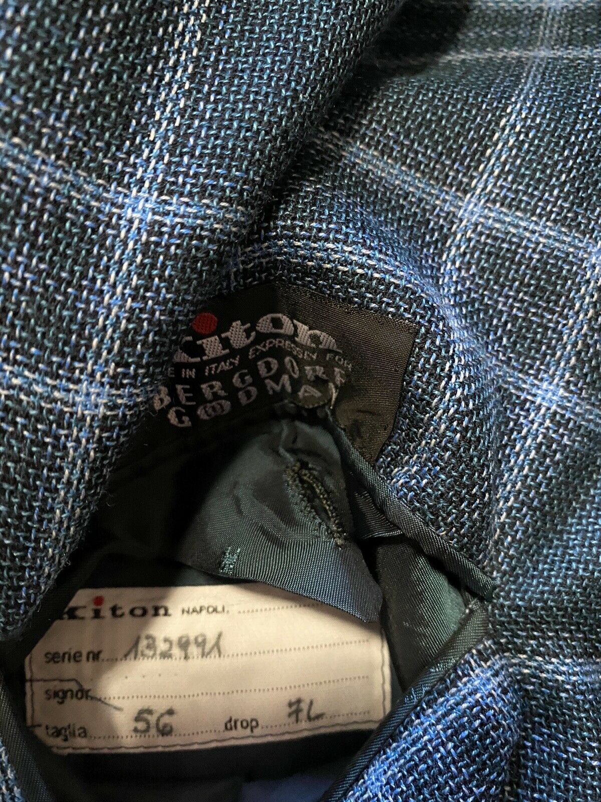 NWT $8820 Kiton Men Cashmere Sport Coat Blazer Jacket Blue 46L US/56L Eu