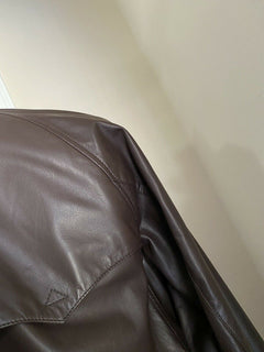 Neu $3295 Ralph Lauren Purple Label Herren Pionge Lederjacke Mantel Braun L Italien