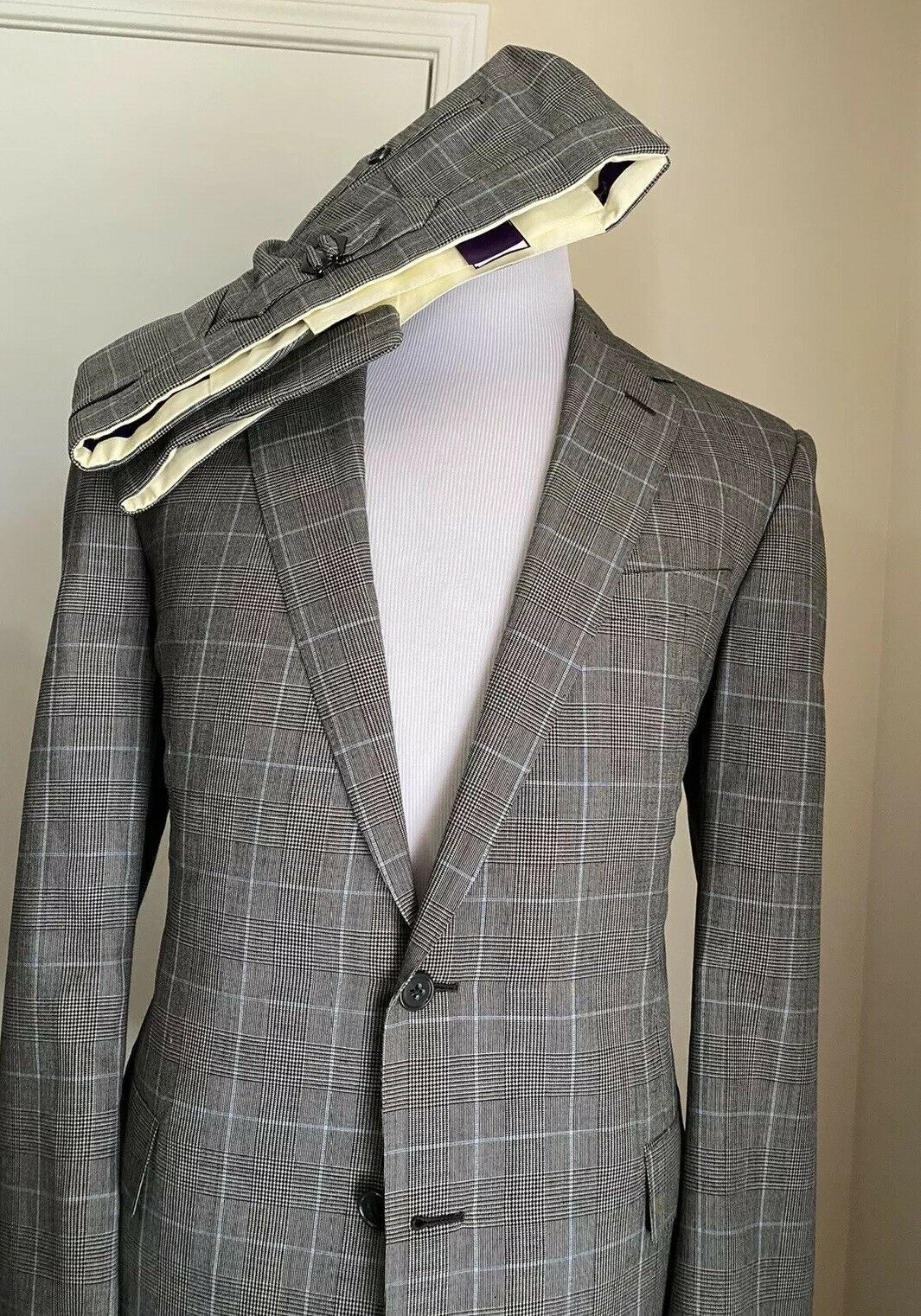 New $2995 Ralph Lauren Purple Label Mens  Suit Gray 42L US/52L Eu Italy