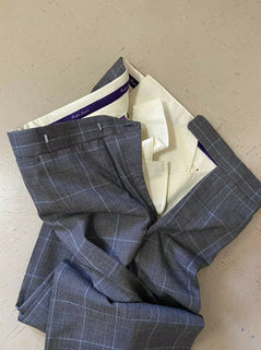 Neu $2995 Ralph Lauren Purple Label Herrenanzug Grau 42L US/52L Eu Italien