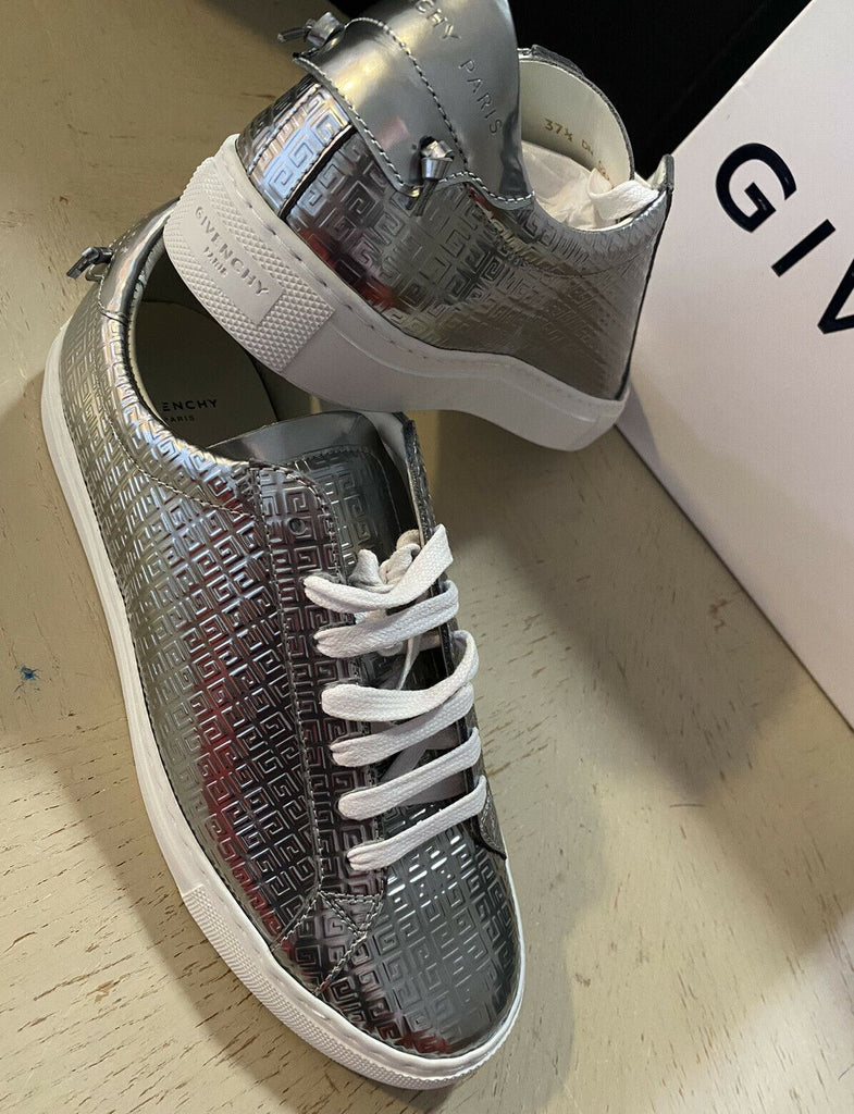 NIB 750 $ Givenchy Damen Ledersneaker Silber 7,5 US/37,5 Eu