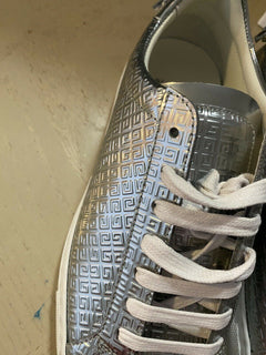 NIB 750 $ Givenchy Damen Ledersneaker Silber 7,5 US/37,5 Eu