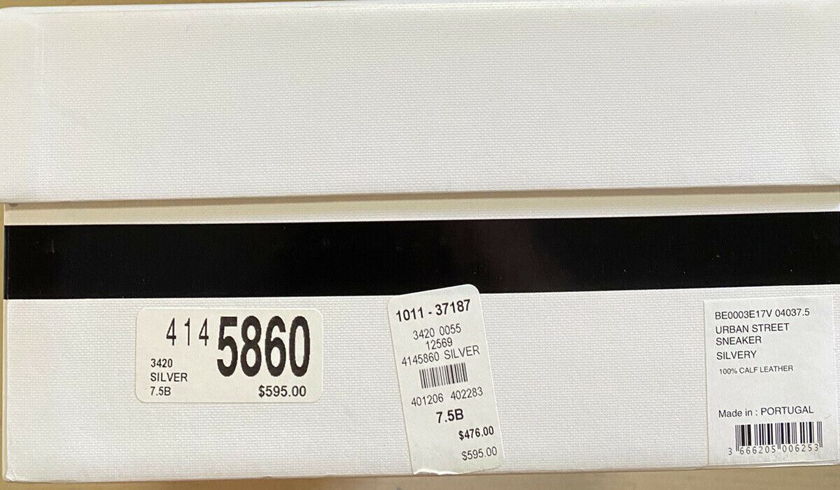 NIB $750 Женские кожаные кроссовки Givenchy Серебристый 7,5 США/37,5 ЕС