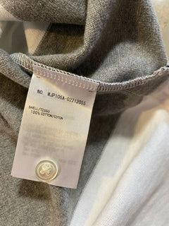 Neu mit Etikett: 560 $ Thom Browne Kurzarm-Rugby-Poloshirt aus Baumwolle Weiß/Grau 2 (M)