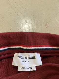 Neu mit Etikett: 550 $ Thom Browne Herren-Sweatshorts aus klassischer Baumwolle mit Kordelzug, Burgunderrot 0 (XS)