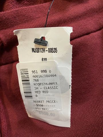 NWT $550 Thom Browne Men Classic Drawstring Cotton Sweatshort Burgundy 0 ( XS )