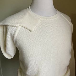 Neu mit Etikett: 550 $ Eidos Herren-Wollpullover mit Rundhalsausschnitt, Weiß, XL, hergestellt in Italien