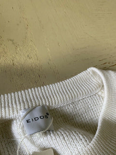 Neu mit Etikett: 550 $ Eidos Herren-Wollpullover mit Rundhalsausschnitt, Weiß, XL, hergestellt in Italien