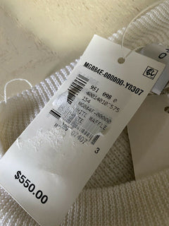 Neu mit Etikett: 550 $ Eidos Herren-Wollpullover mit Rundhalsausschnitt, Weiß, XL, hergestellt in Italien