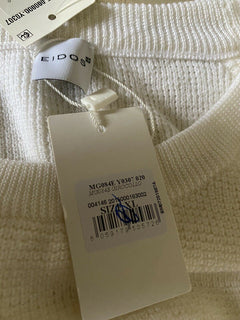 Neu mit Etikett: 550 $ Eidos Herren-Wollpullover mit Rundhalsausschnitt, Weiß, XL, hergestellt in Italien
