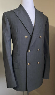 Neu mit Etikett: 3375 $ Brunello Cucinelli Herren Sportmantel Blazer DK Grau 42 US (52 Eu) Italien