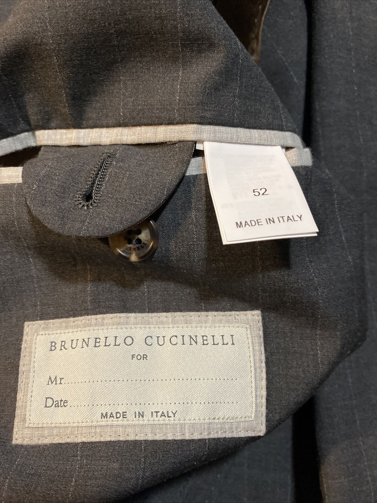 NWT $3375 Brunello Cucinelli Men Sport Coat Blazer DK Gray 42 US ( 52 Eu ) Italy