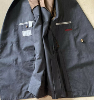 Neu mit Etikett: 3375 $ Brunello Cucinelli Herren Sportmantel Blazer DK Grau 42 US (52 Eu) Italien