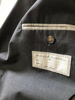 Neu mit Etikett: 3375 $ Brunello Cucinelli Herren Sportmantel Blazer DK Grau 42 US (52 Eu) Italien