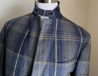 Neu mit Etikett: 2295 $ Ralph Lauren Purple Label Herren Sportmantel Blazer Blau kariert 44 US Italien