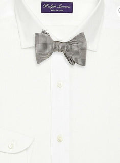 Neue 195 $ Ralph Lauren Purple Label Prince of Wales Seidenschleife in Schwarz/Creme