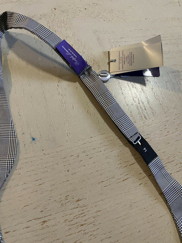 New $195 Ralph Lauren Purple Label Prince of Wale’s Silk Bow Black/Cream Bow Tie