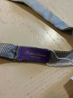 Neue 195 $ Ralph Lauren Purple Label Prince of Wales Seidenschleife in Schwarz/Creme