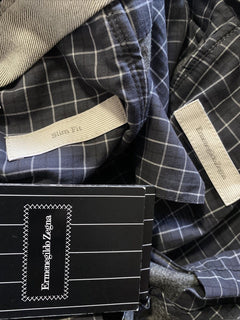 Neu 1195 $ Ermenegildo Zegna Slim Fit Anzughose DK Grau 34 US (50 Eu)