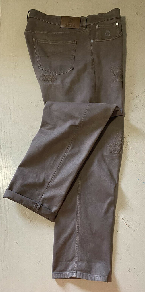 $975 Brunello Cucinelli Herren Jeanshose Braun 36 US/52 Eu Italien