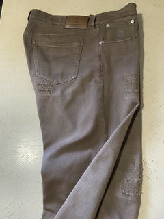 $975 Brunello Cucinelli Herren Jeanshose Braun 36 US/52 Eu Italien