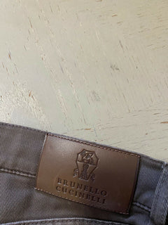 $975 Brunello Cucinelli Herren Jeanshose Braun 36 US/52 Eu Italien