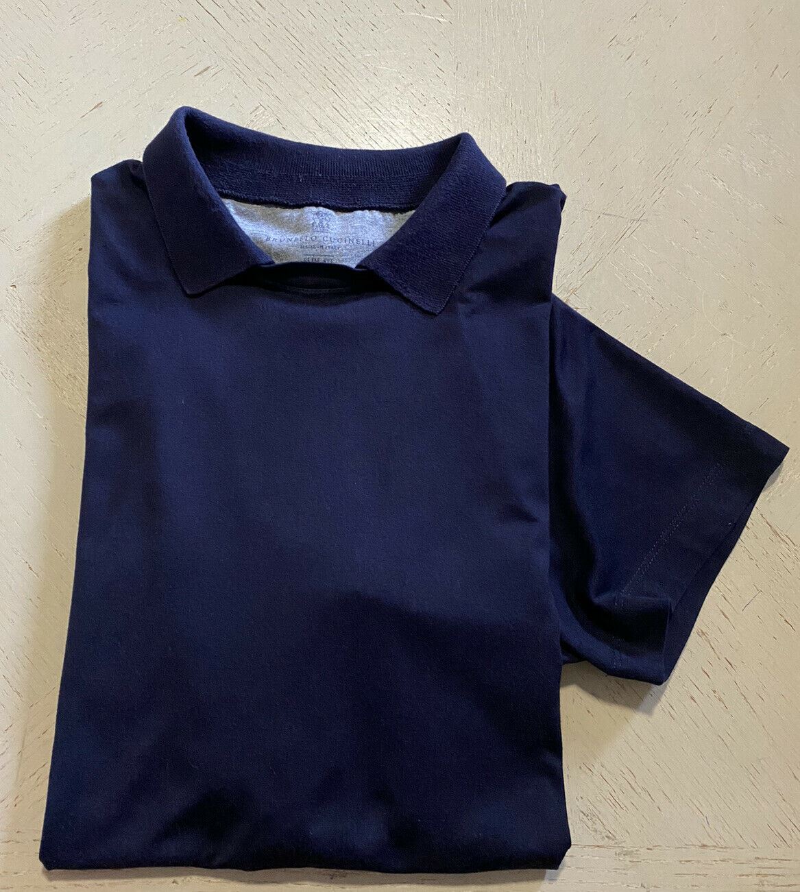 595 $ Brunello Cucinelli Herren-T-Shirt Slim Fit Marineblau Größe L Italien