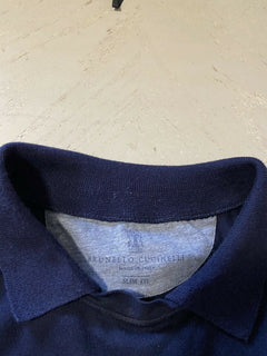 595 $ Brunello Cucinelli Herren-T-Shirt Slim Fit Marineblau Größe L Italien