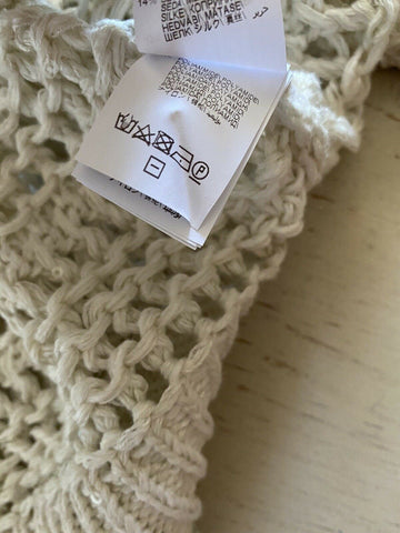 New $2595 Brunello Cucinelli Women Open Weave Cardigan Sweater Color Oatmeal XL