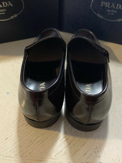 Neue PRADA Herren Leder Spazzolato Loafers Schuhe Burnt Brown 11,5 US Italien