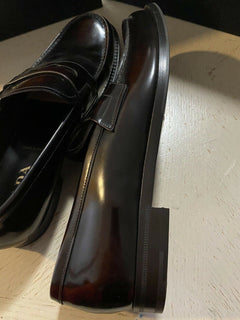 Neue PRADA Herren Leder Spazzolato Loafers Schuhe Burnt Brown 11,5 US Italien