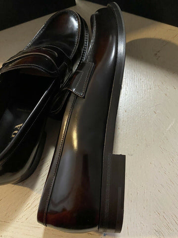 New PRADA Men’s Leather Spazzolato Loafers Shoes Burnt Brown 11.5 US Italy