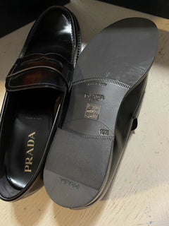 Neue PRADA Herren Leder Spazzolato Loafers Schuhe Burnt Brown 11,5 US Italien