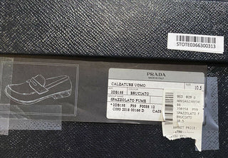 Neue PRADA Herren Leder Spazzolato Loafers Schuhe Burnt Brown 11,5 US Italien