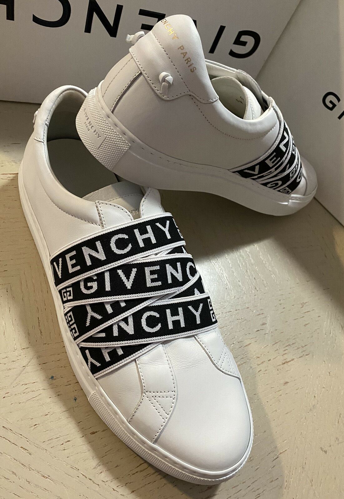 NIB Givenchy Herren Leder Urban Street Sneakers Schuhe Weiß/Schwarz 10 US / 43 EU