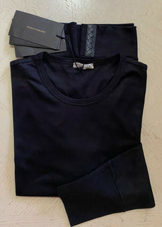 Neu $ 550 Bottega Veneta Herren-Langarm-Luxus-T-Shirt aus Seide/Baumwoll-Jersey M/50 E