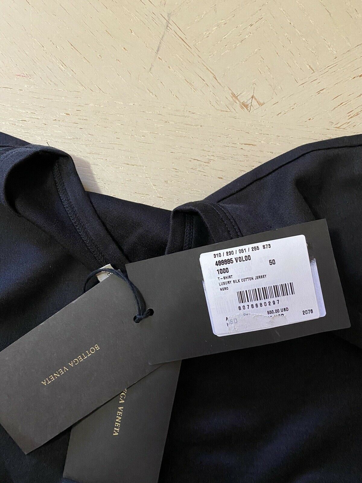 Neu $ 550 Bottega Veneta Herren-Langarm-Luxus-T-Shirt aus Seide/Baumwoll-Jersey M/50 E