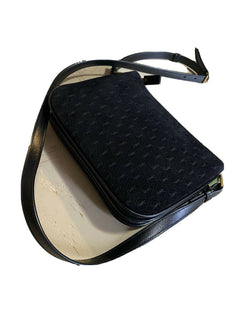 Neu $1850 Saint Laurent Leder/Wildleder YSL Umhängetasche Schwarz 595541