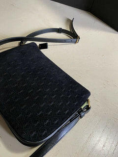 Neu $1850 Saint Laurent Leder/Wildleder YSL Umhängetasche Schwarz 595541