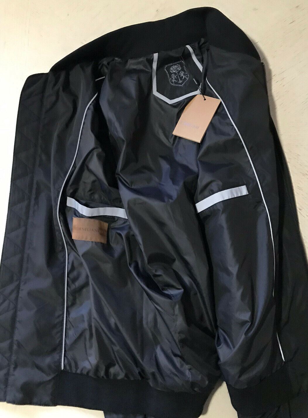 NWT Corneliani Zip-Pocket Sleeve Bomber Jacket Coat 38 US/48 Eu